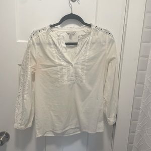 Lucky Brand cotton eyelet blouse size xs